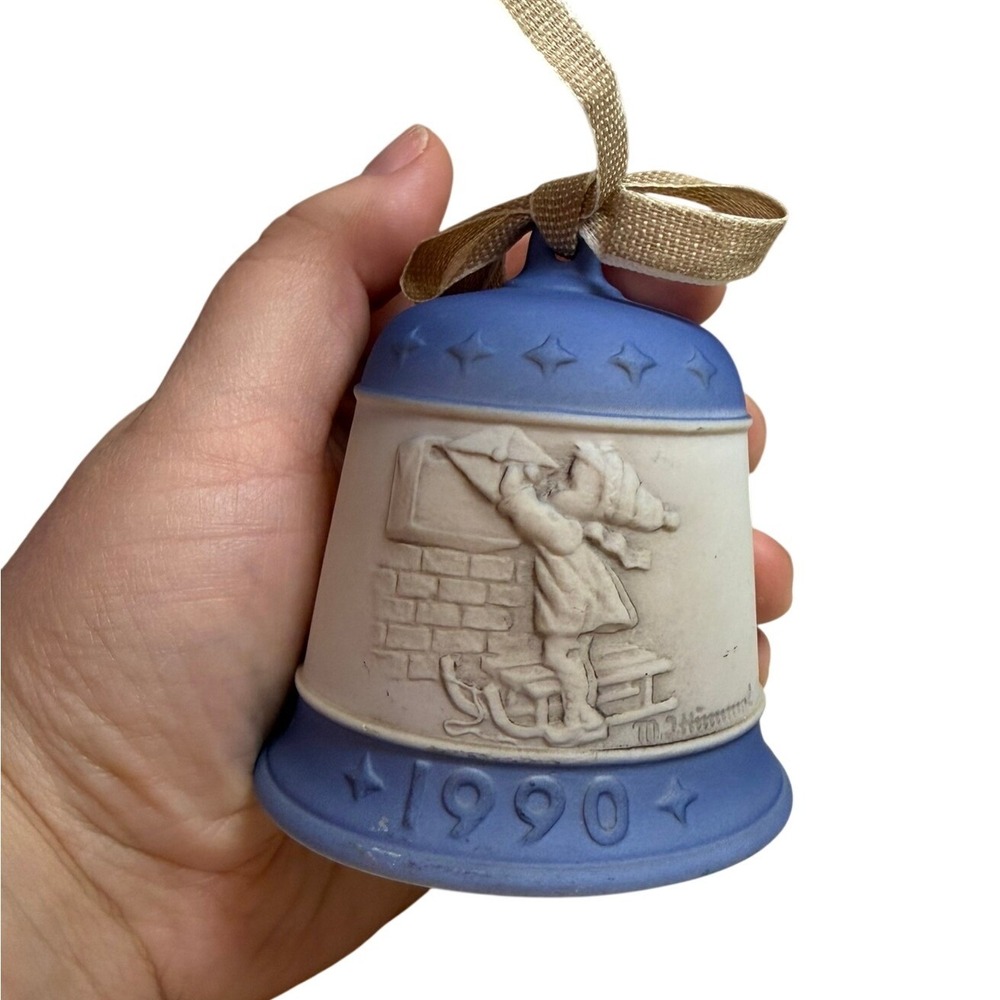 Vintage 1990 Goebel Hummel Retired Christmas Bell "Letter to Santa Claus" Bell